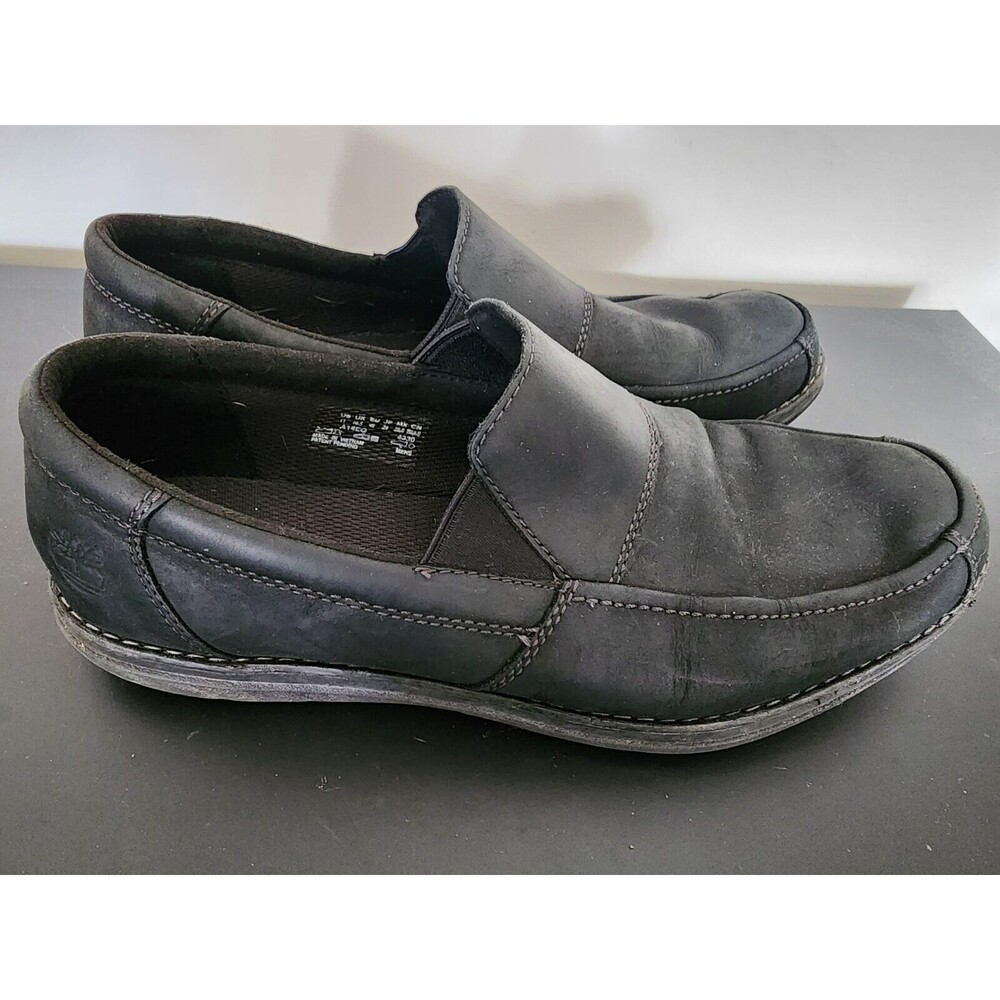 HTF Timberland Men's EDGEMONT Slip-on Shoes BLACK Leather Size 11 VGUC